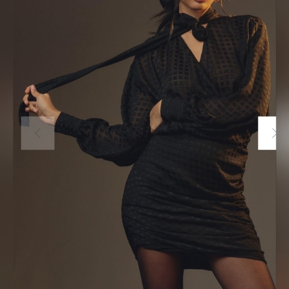 Le Superbe Auntomatic Wrap Mini Dress in Black